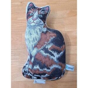 VTG Riverdale Decorative Cat Tapestry Calico Cat Weighted Door Stop Made in USA